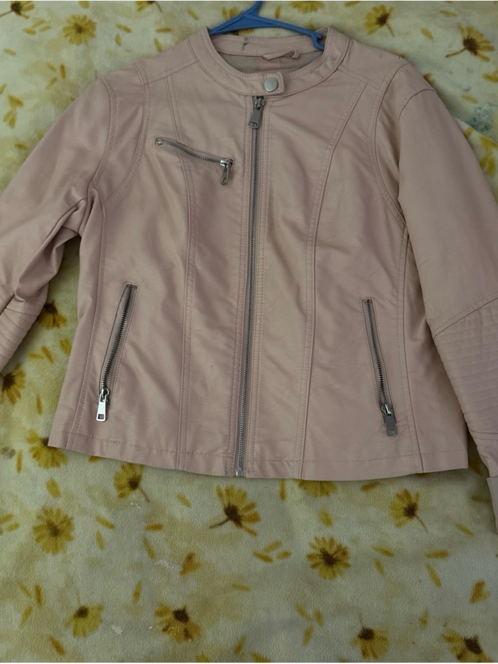 Ci Sono Pale Blush Pink Moto Zip Jacket